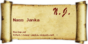 Nass Janka névjegykártya